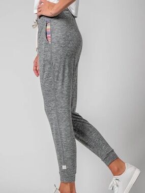 Wowie Kozie Mid Rise Jogger Monsoon Heather Gray Size Small